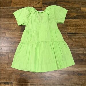 A.L.C. Tiered Dress in Neon Lime